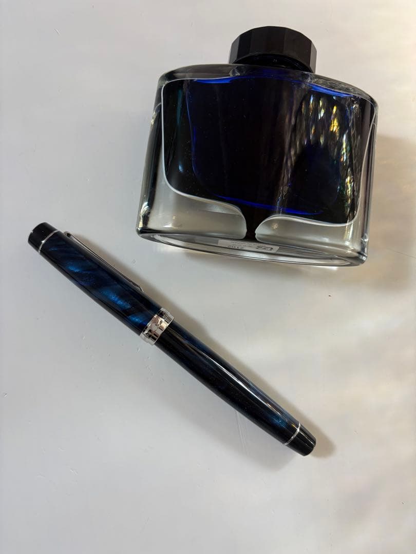 パイロット カスタムヘリテイジSE 万年筆 マーブルブルー F(細字) インク付