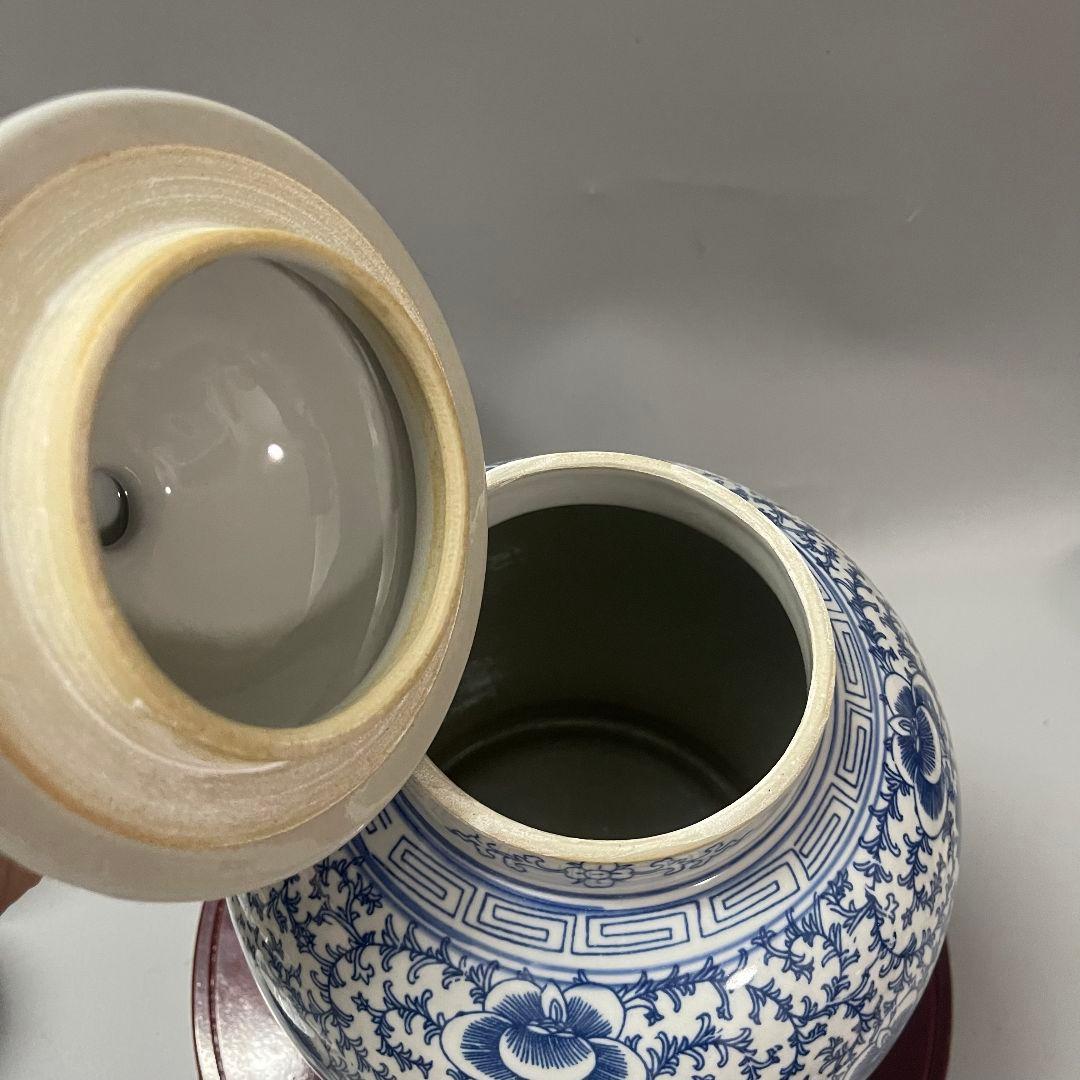 景徳鎮 青花磁器喜字将軍缶 陶磁器装飾品 工芸品 美術品 置物