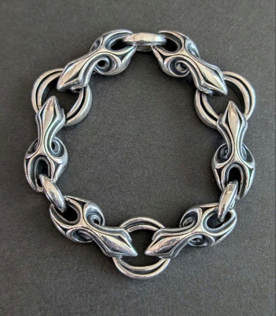 エムズコレクション シルバー925アーバントライバル無限ブレスレット極太20cm