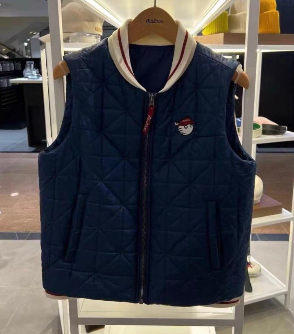 M マルボンゴルフ MALBON GOLF ウエア ダウンベスト　紺