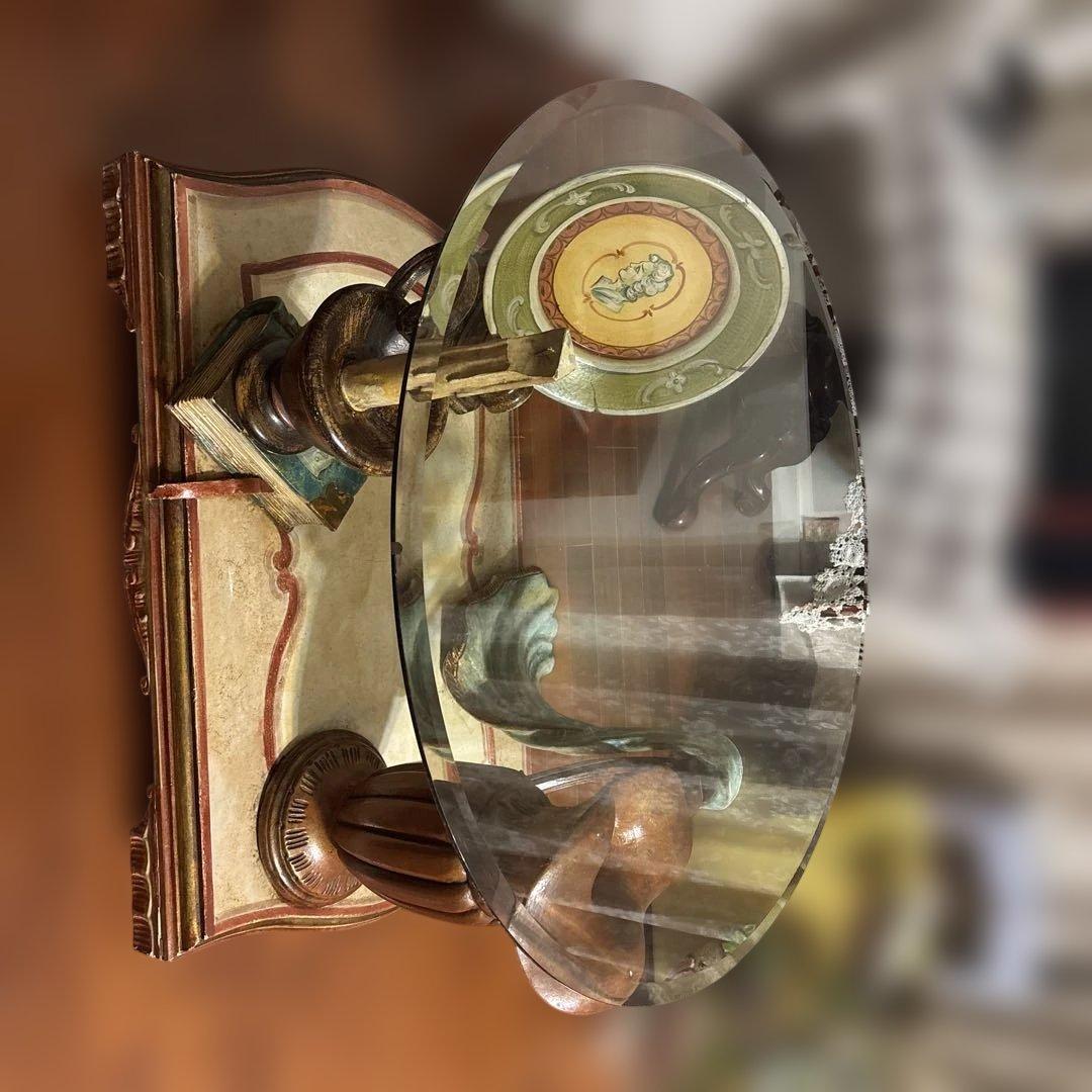 【 引取り限定　】ヴィンテージ　テーブル ガラステーブル　デザインテーブル