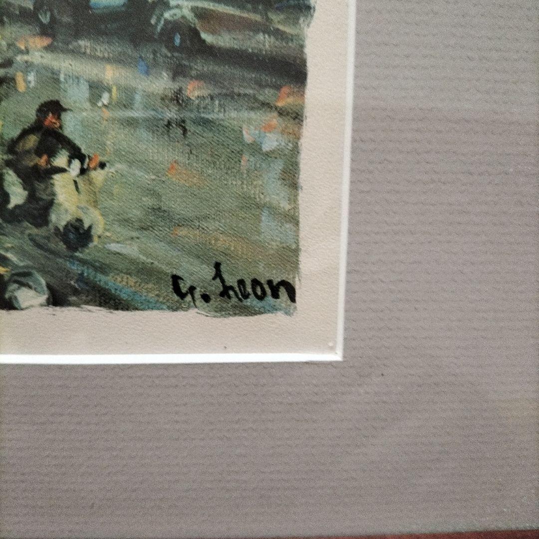 C. Leon Notre Dame リトグラフ フレーム付き