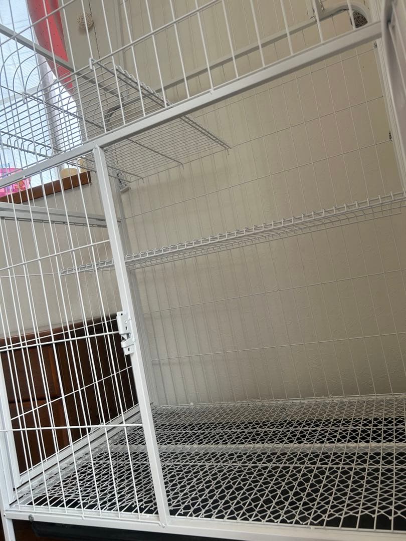 キャットケージ 3段タイプ 78cm キャスター付き　ホワイトカラー