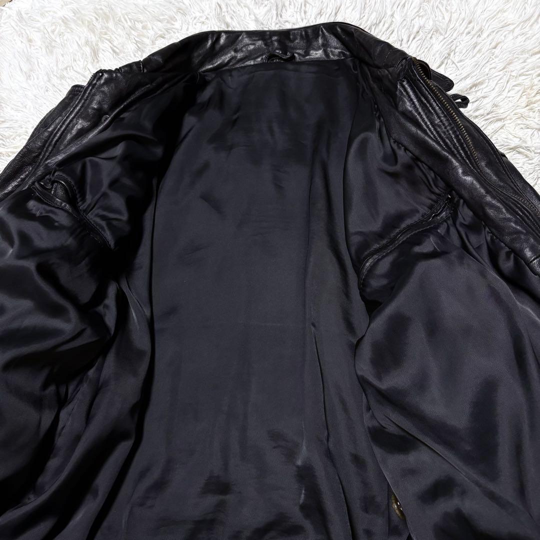 00s ブラック A-2 短丈レザージャケット y2k M〜Lサイズ相当