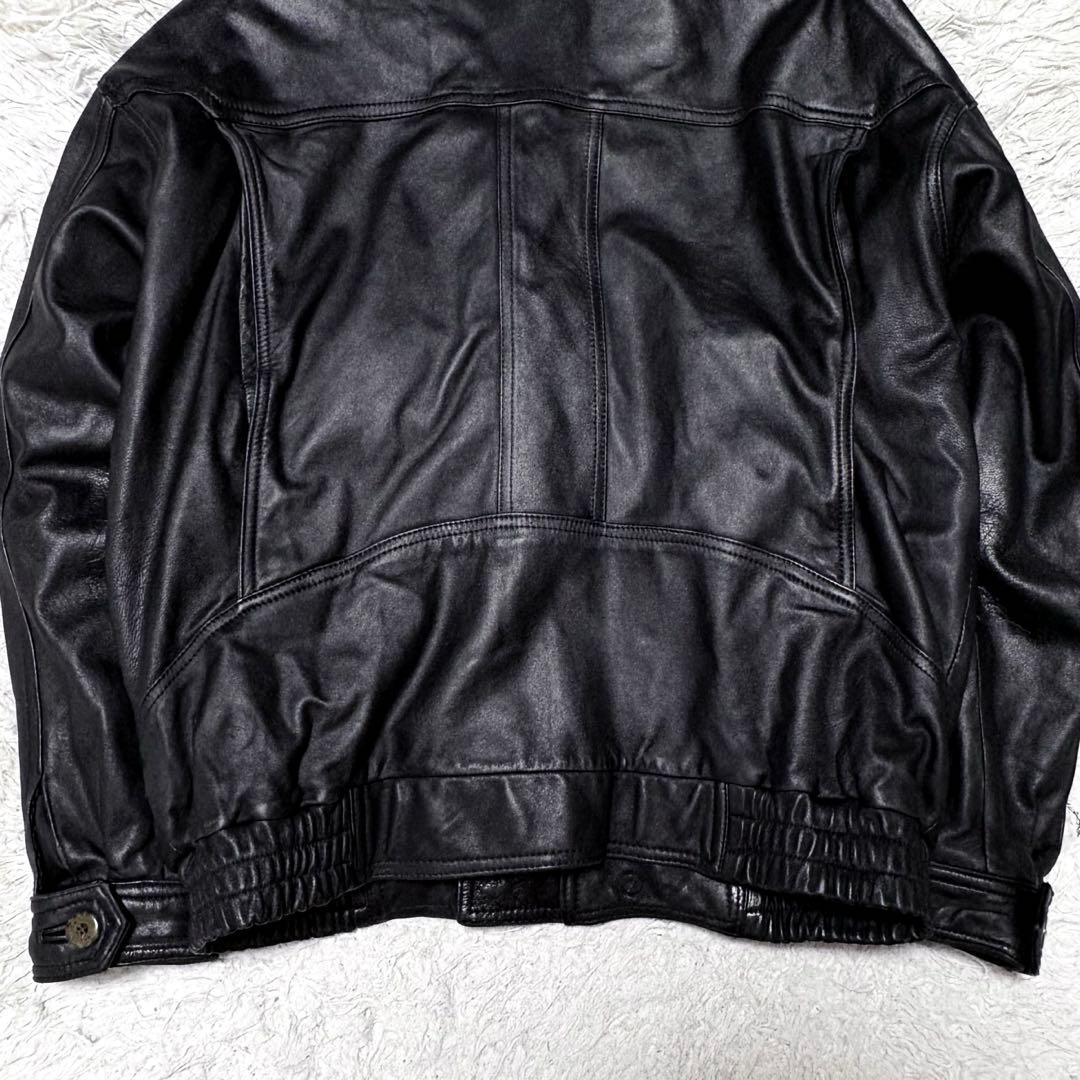 00s ブラック A-2 短丈レザージャケット y2k M〜Lサイズ相当