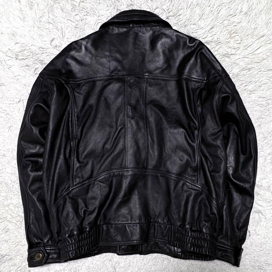 00s ブラック A-2 短丈レザージャケット y2k M〜Lサイズ相当