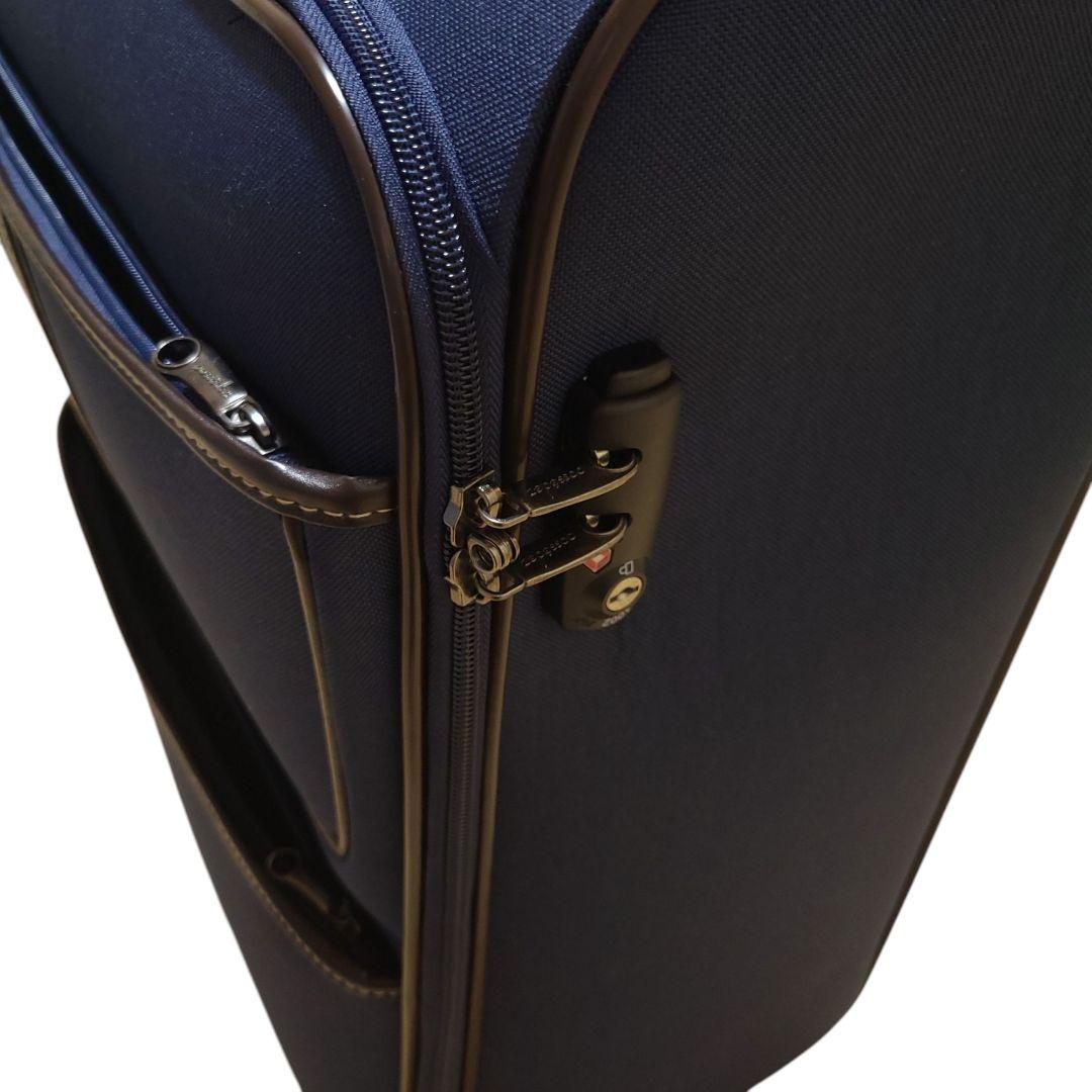 未使用☆possédez スーツケース 44L ソフト ファスナー ネイビー 布