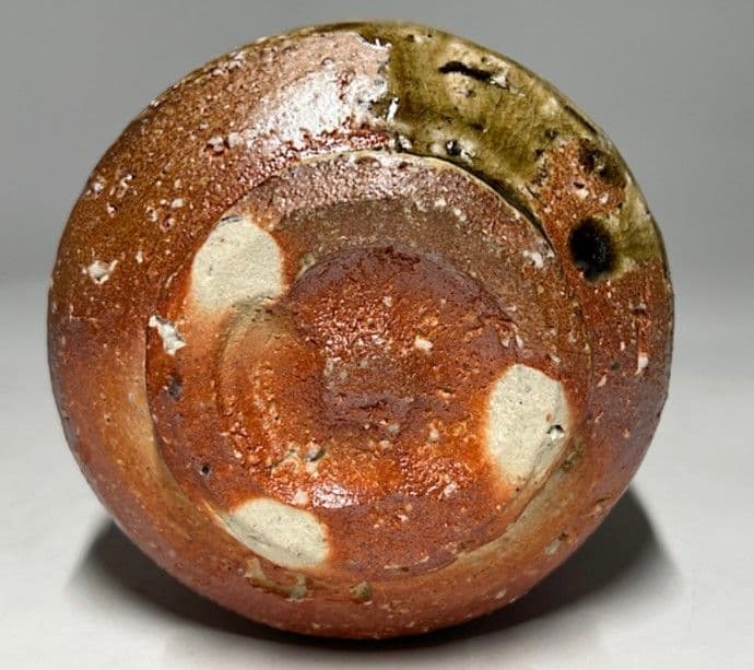 【筒茶碗】四代高橋楽斎作　茶碗　共箱　共布　栞　ねのこ餅　豪快な自然釉