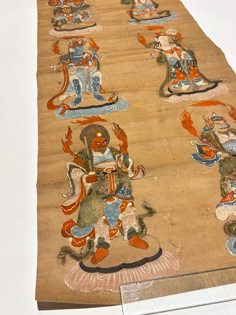 「十二天（風天・地天・水天・月天・羅刹天・毘沙門天）」彩色木版画 １枚|仏画