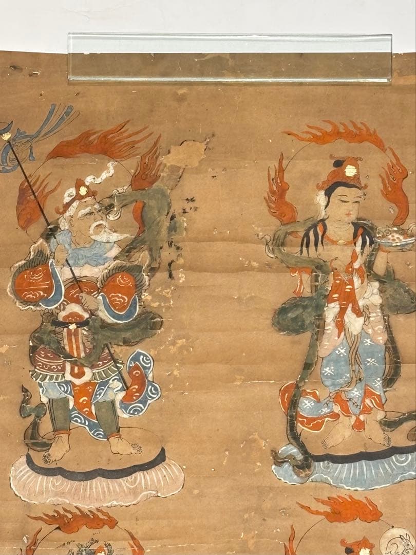 「十二天（風天・地天・水天・月天・羅刹天・毘沙門天）」彩色木版画 １枚|仏画