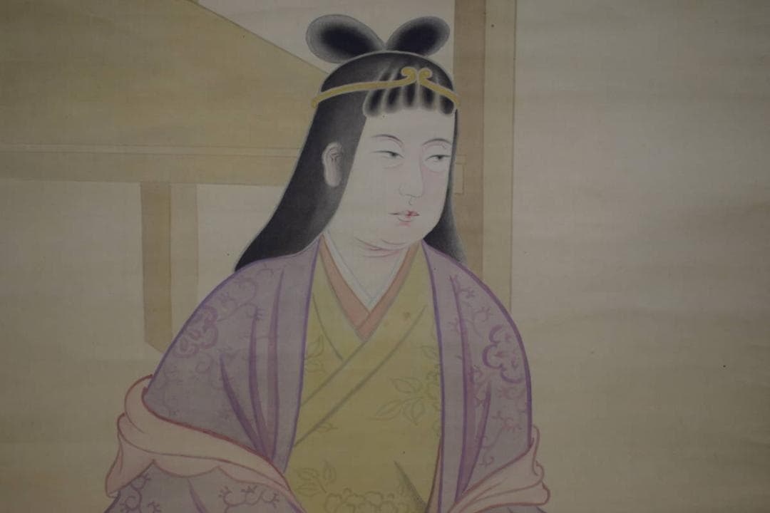 真作/必堂/呉羽/綾羽/双神之図/双幅/布袋屋掛軸HE-652