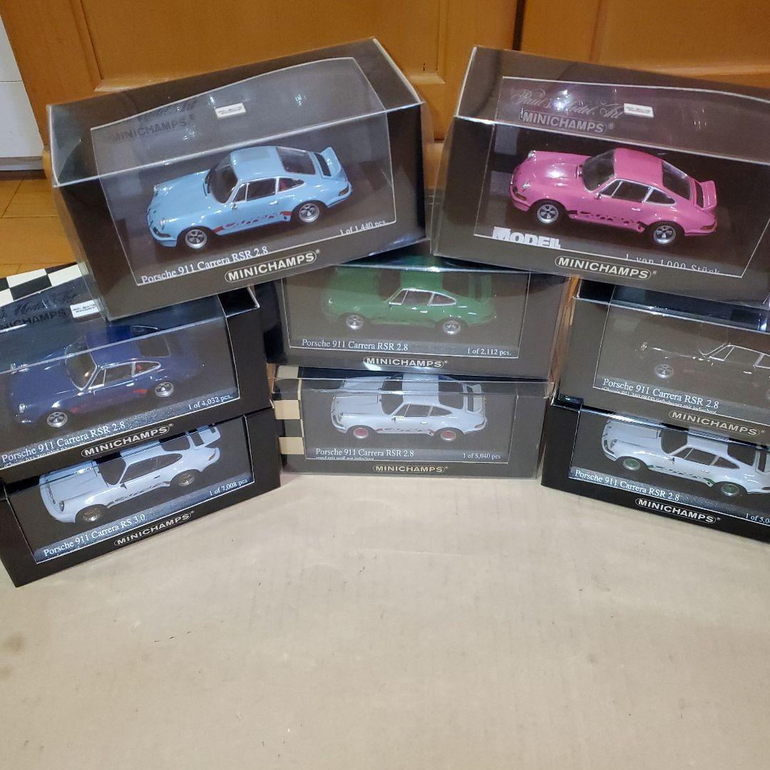 MINICHAMPS ポルシェ911カレラRSR ミニカー8台Set、ピンク
