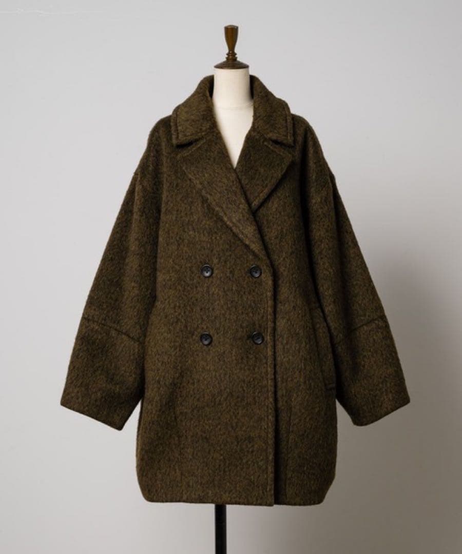 Happy JohnウールブレンドシャギーコクーンPコート