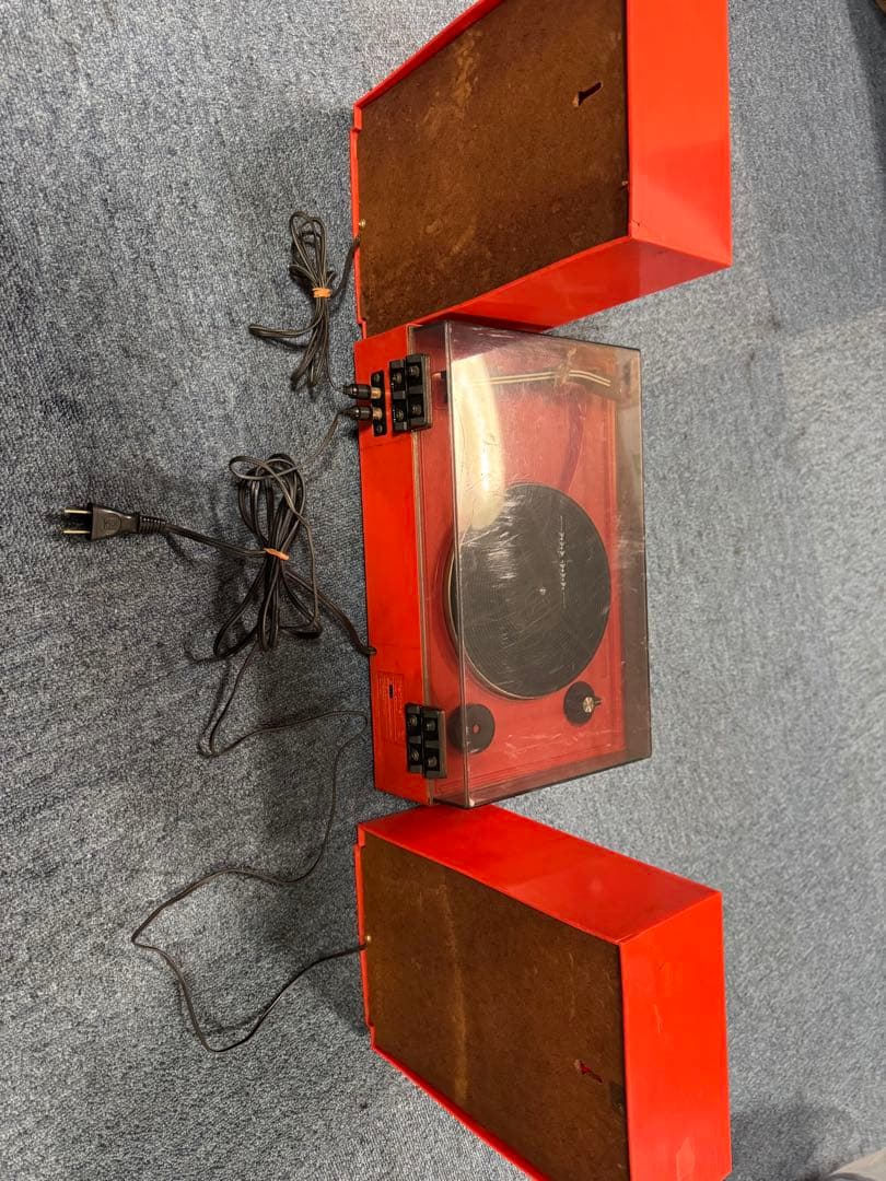 昭和レトロ　ナショナル　レコードプレーヤー　SF–448 レッド　ステレオ