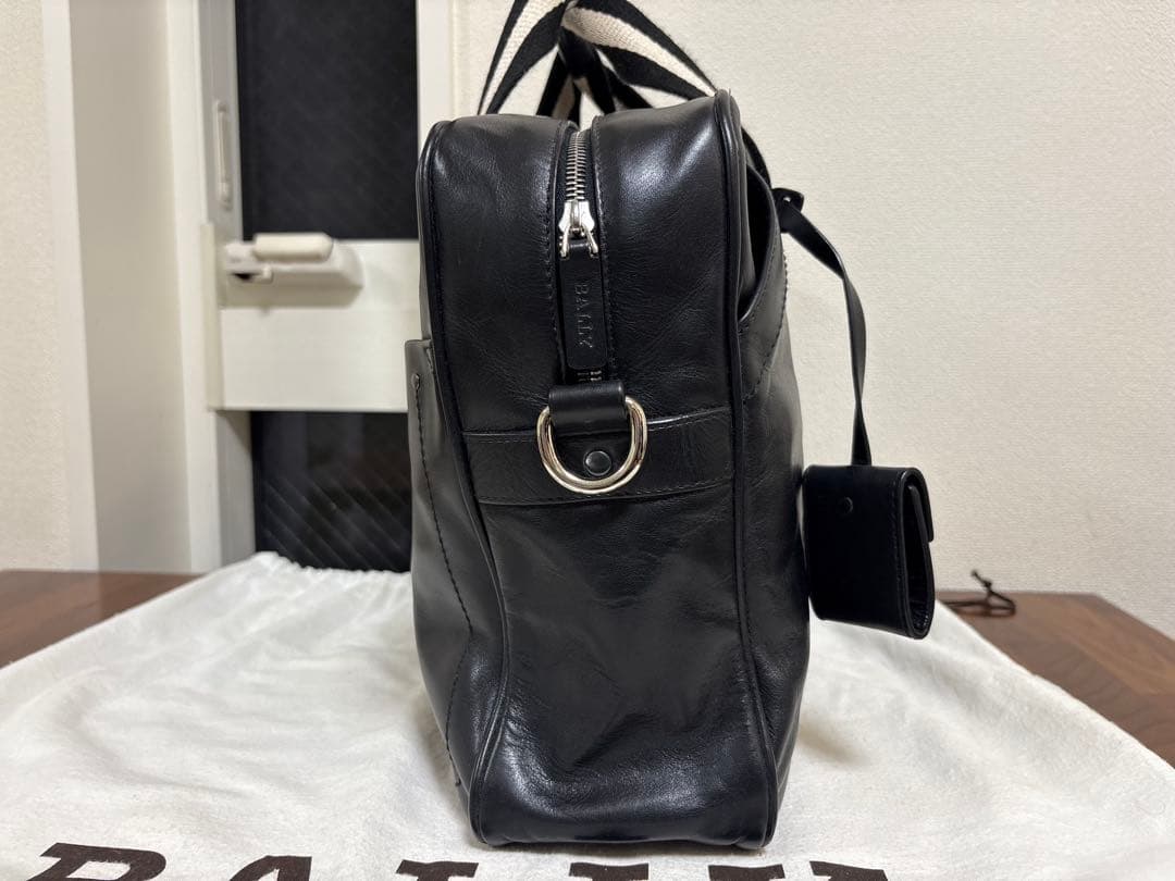 BALLY バリー ブリーフケース ビジネスバッグ ストライプ 本革 黒