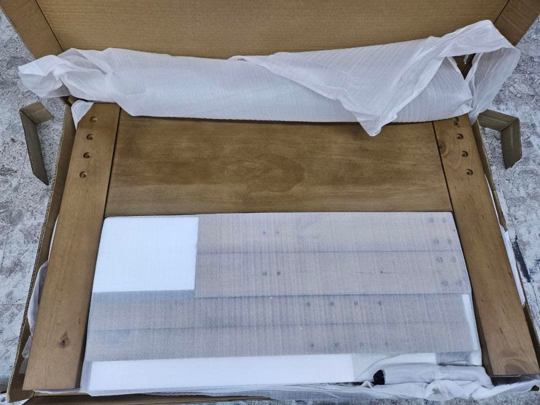 木製シングルミドルベッドフレーム　LBR色