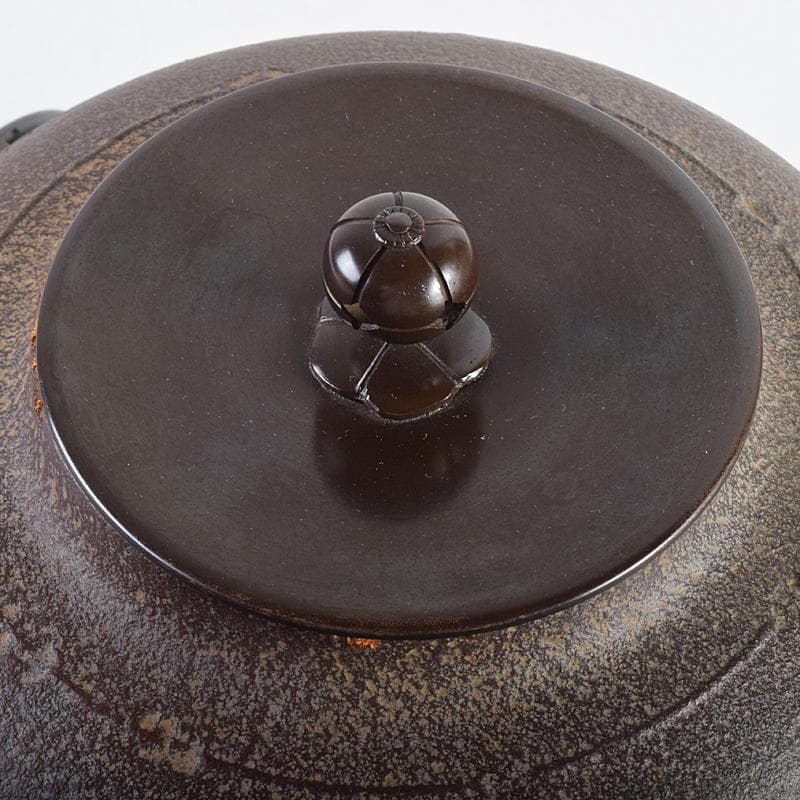 茶道具　人間国宝　釜師　高橋敬典作　浜松地文　真形釜　共箱　V　R8547B