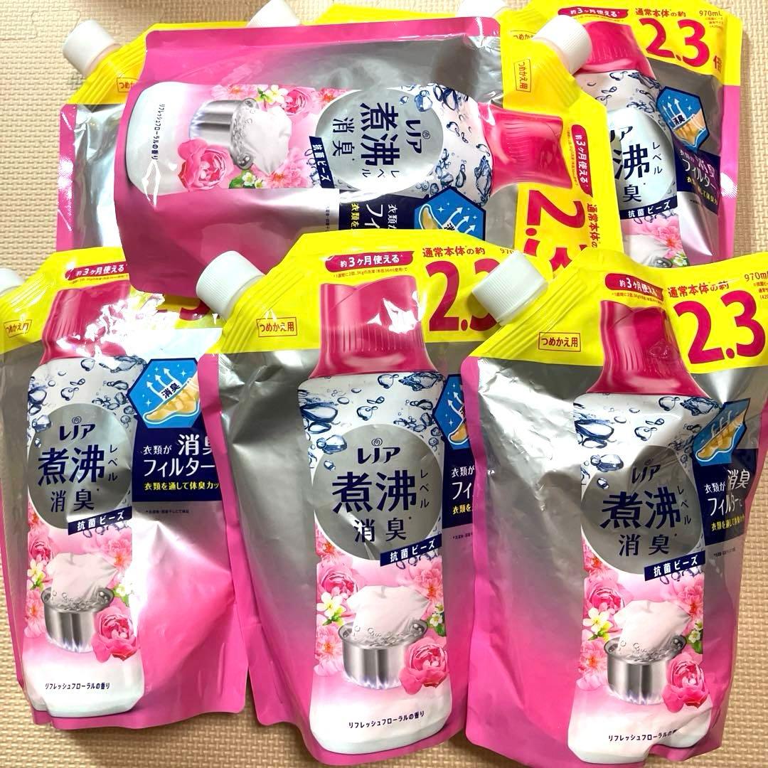 レノア 煮沸レベル消臭 抗菌ビーズ リフレッシュフローラル香り 970mL×7