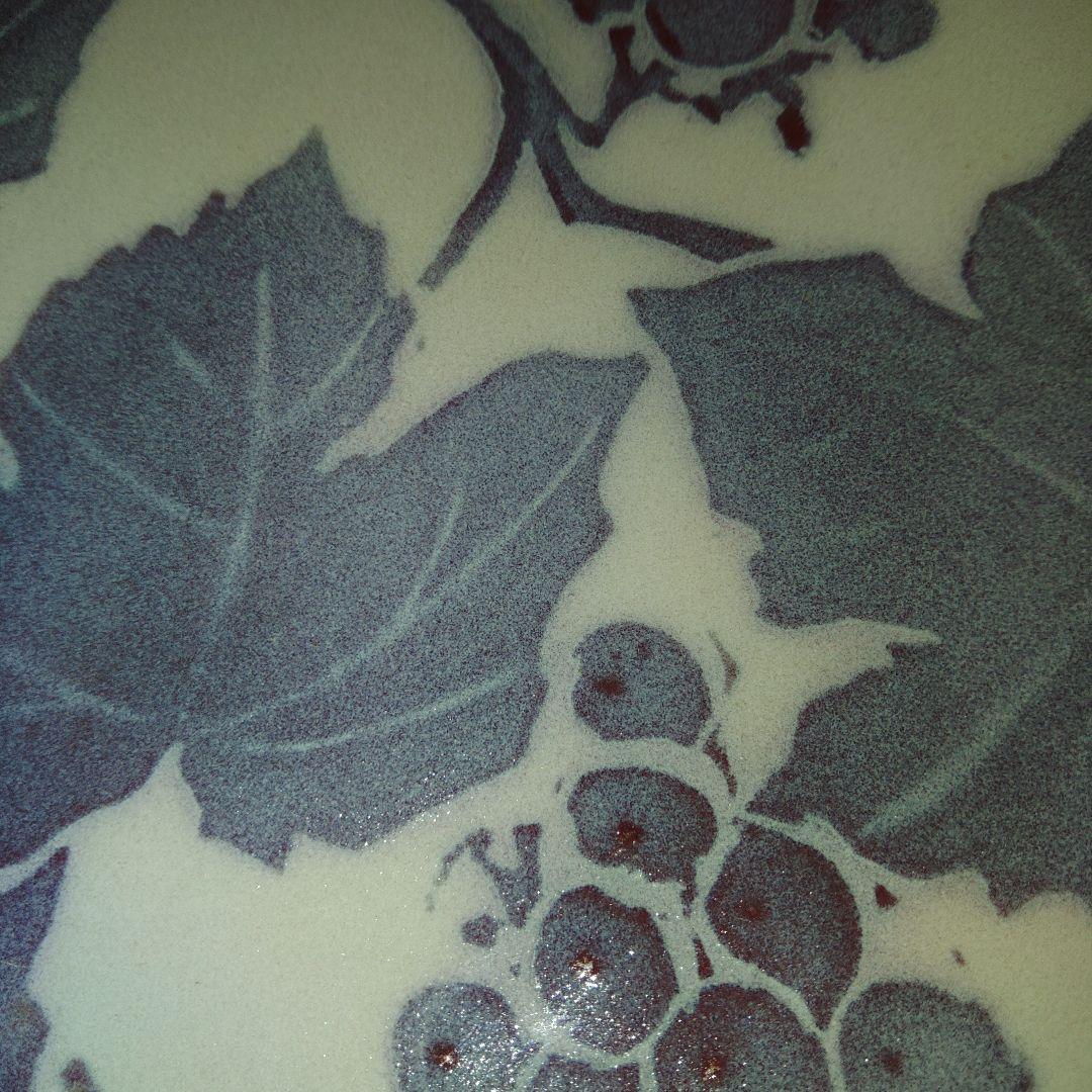 新潟県　高井進　葡萄文皿　共箱付き　作家物