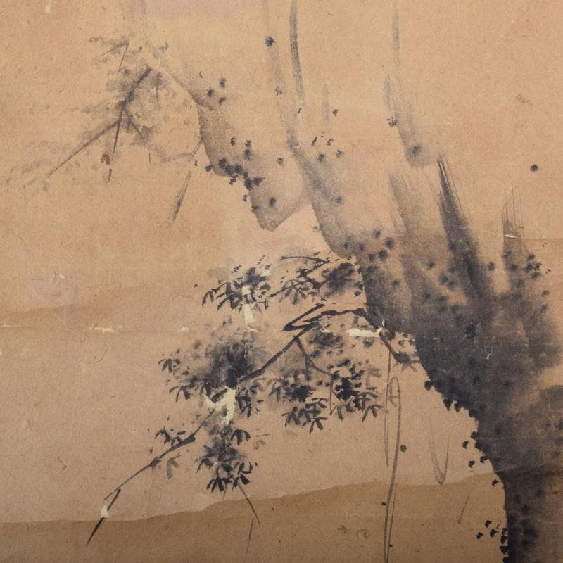 掛軸　古画　墨江武禅　山水人物図　C　7545A