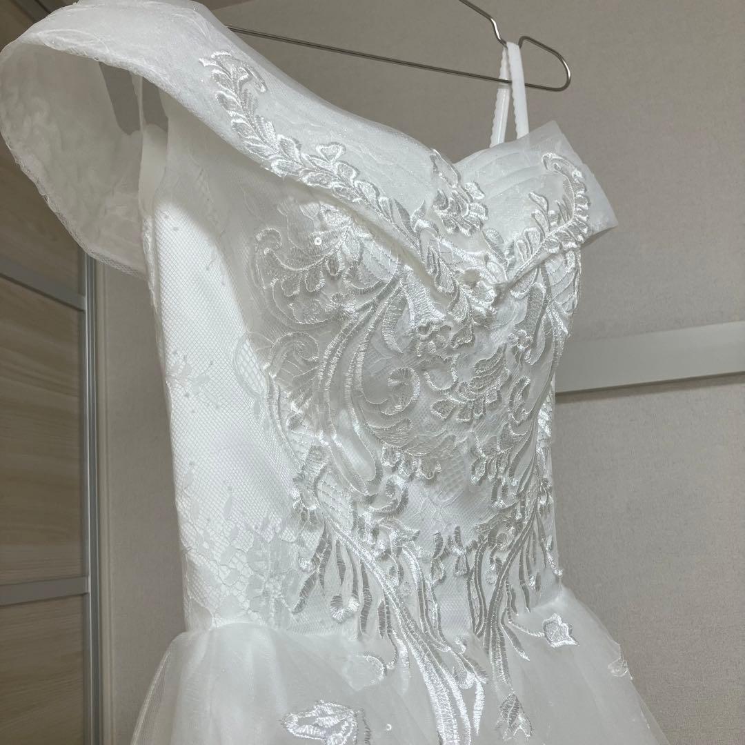 【美品】オフショルダーウェディングドレス