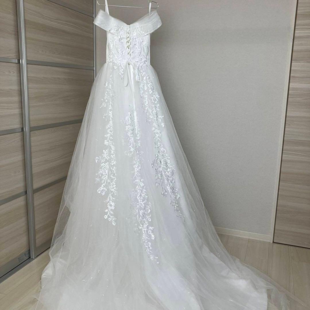 【美品】オフショルダーウェディングドレス
