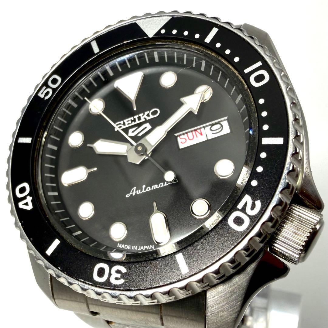 【極美品/稼働品】セイコー5 ダイバーズウォッチ 自動巻き デイデイト 腕時計
