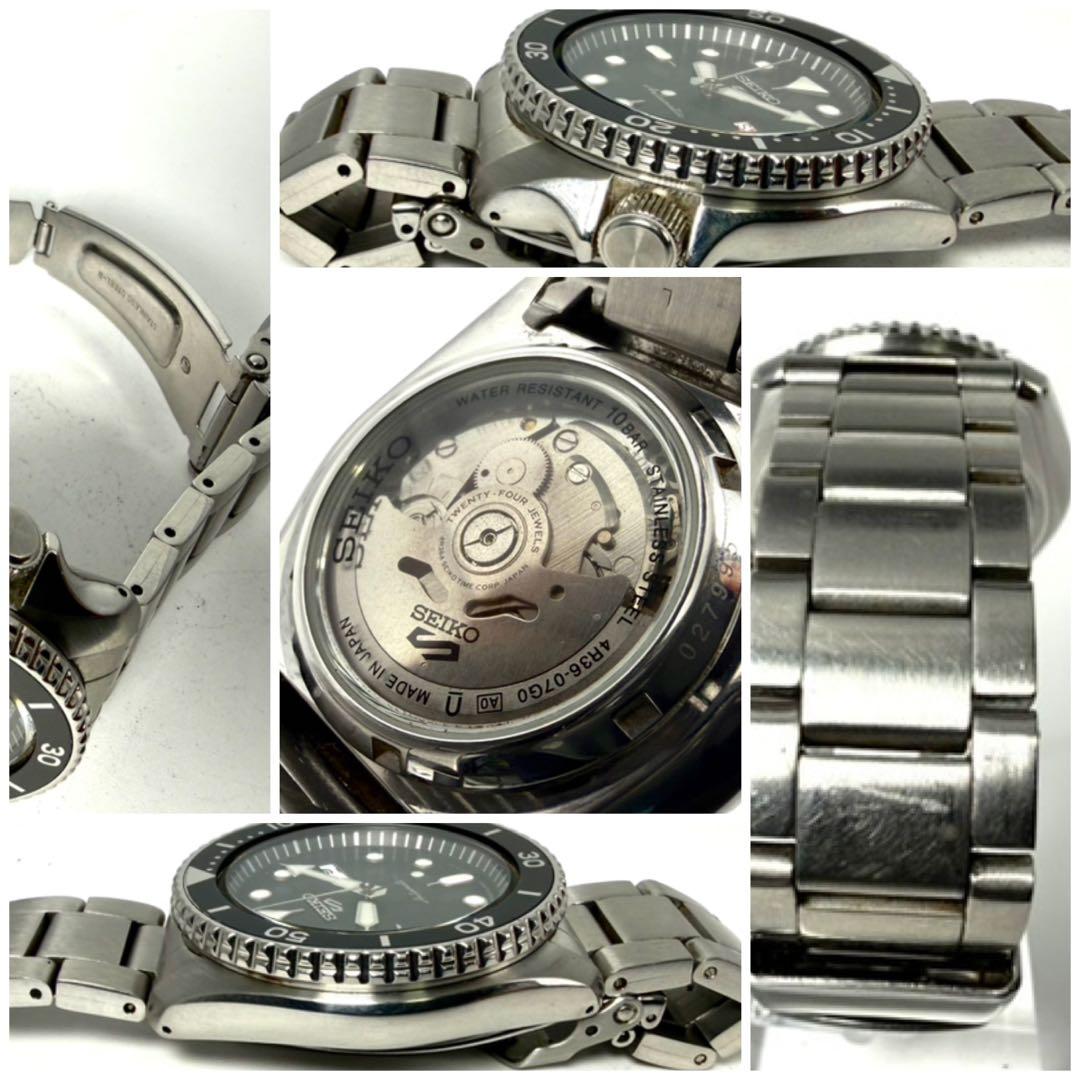 【極美品/稼働品】セイコー5 ダイバーズウォッチ 自動巻き デイデイト 腕時計