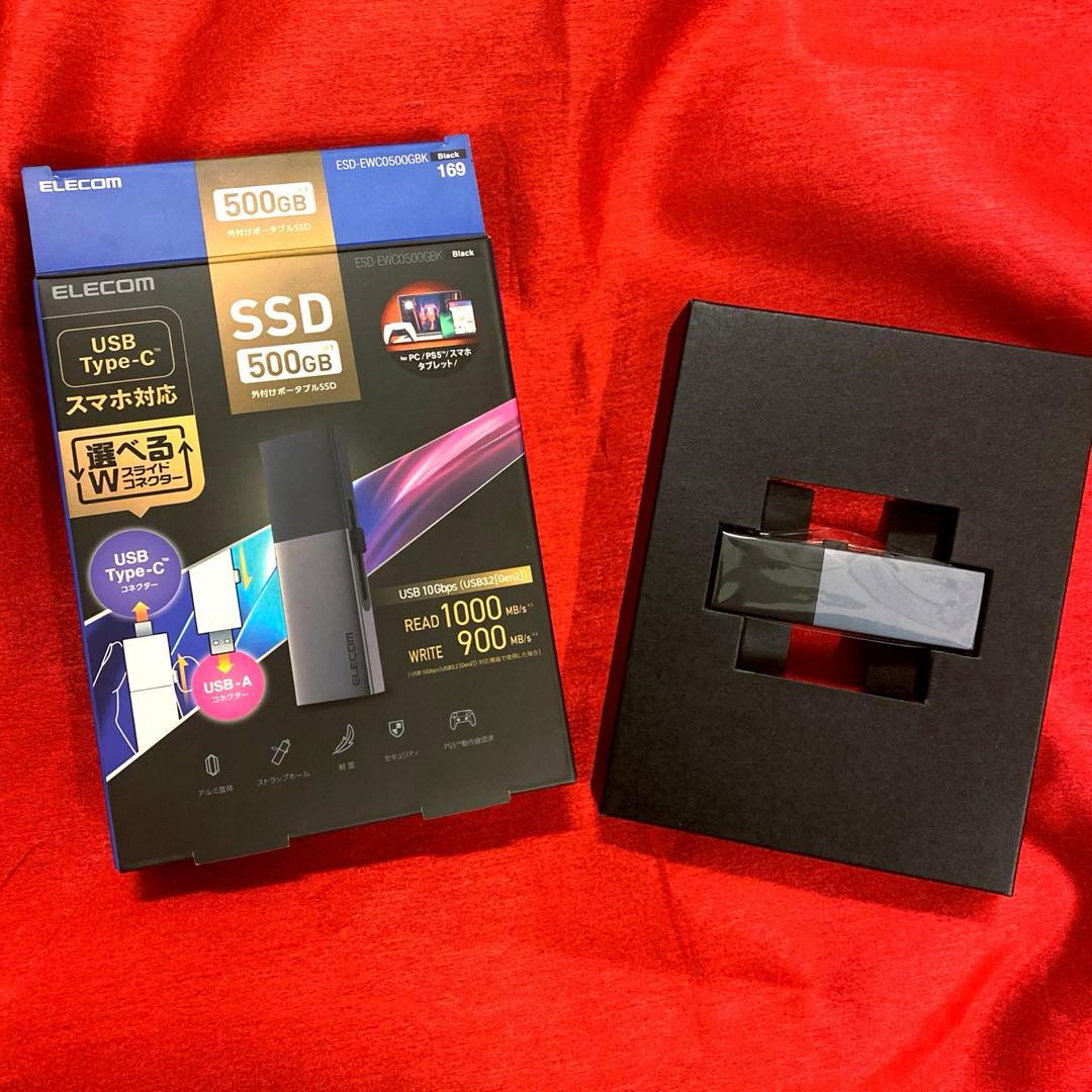 【新品】ELECOM USB Type-C SSD500GB