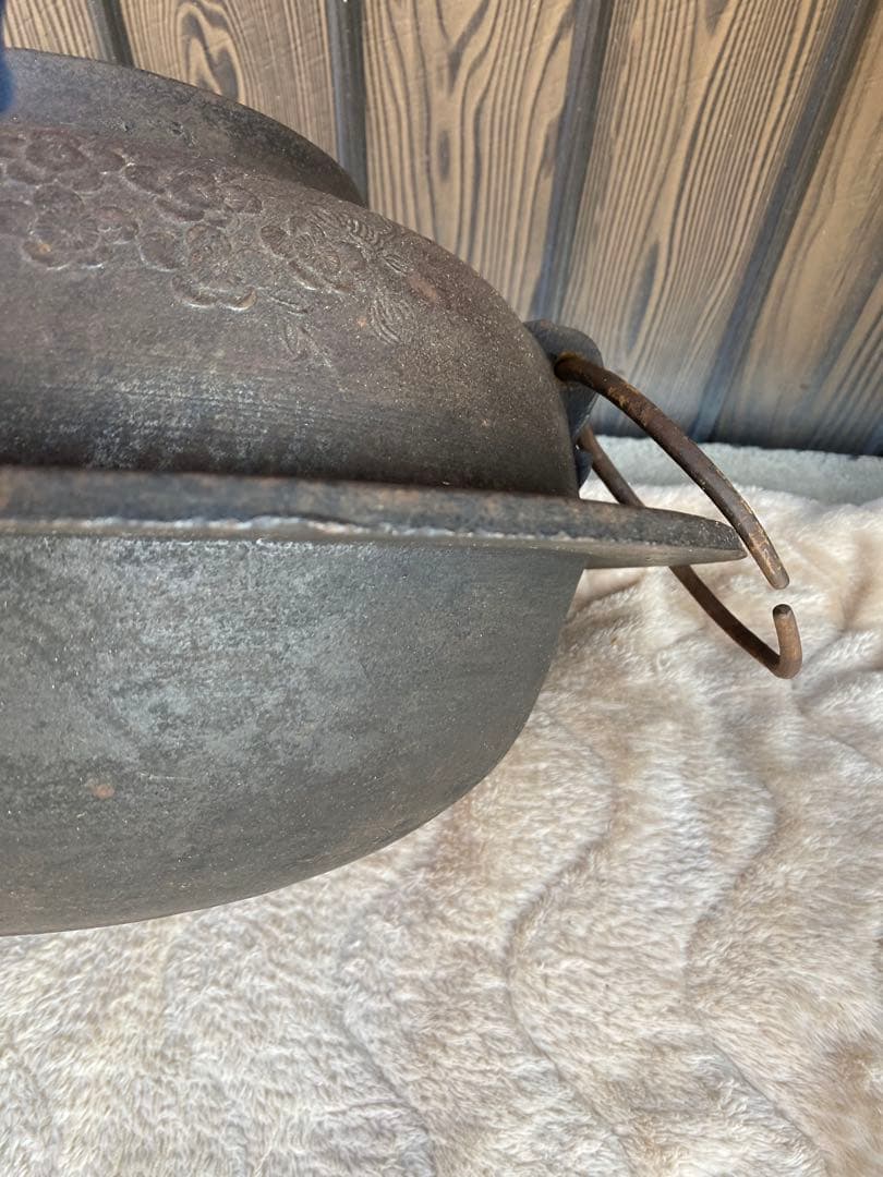 特大　茶釜　囲炉裏　鉄瓶　大型　南部鉄器　骨董