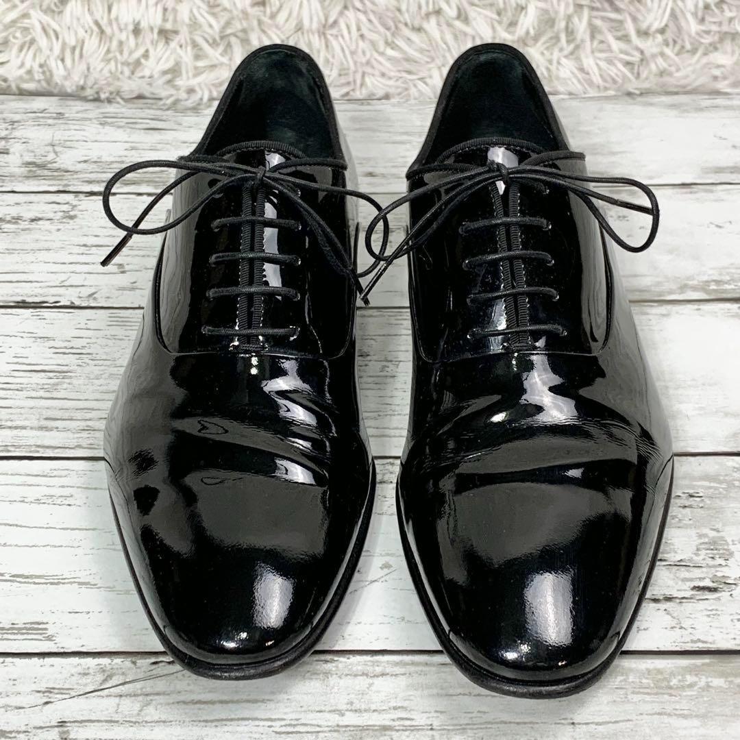 【美品】 HUGO BOSS ビジネスシューズ ドレスシューズ エナメル 黒