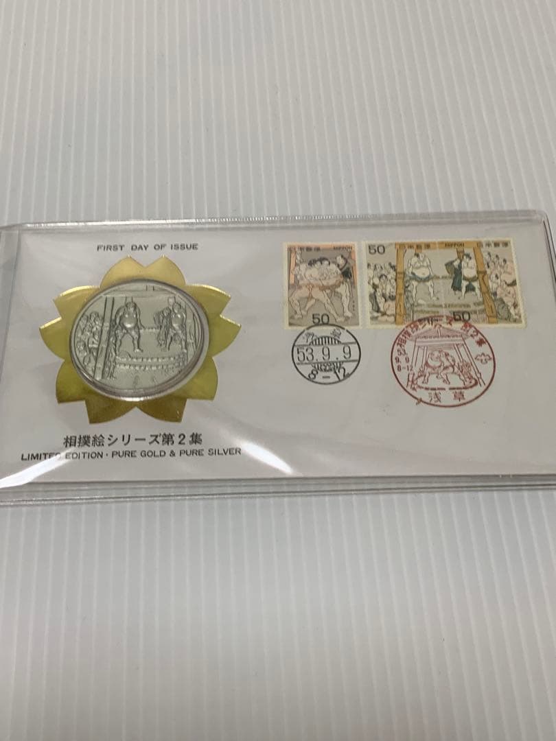 初日カバーメダルコレクション　相撲絵シリーズ全5点　純銀(999.9) 認定証付