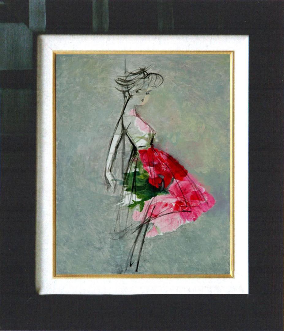 油絵 菅家令子 絵 絵画 インテリア F4-071512 人物 女性像