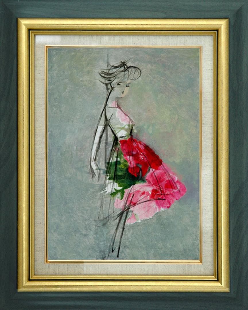 油絵 菅家令子 絵 絵画 インテリア F4-071512 人物 女性像