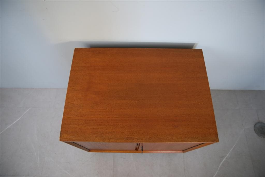 英国アンティークチーク古木キャビネット/木製キッチン収納/飾り棚(91-220)