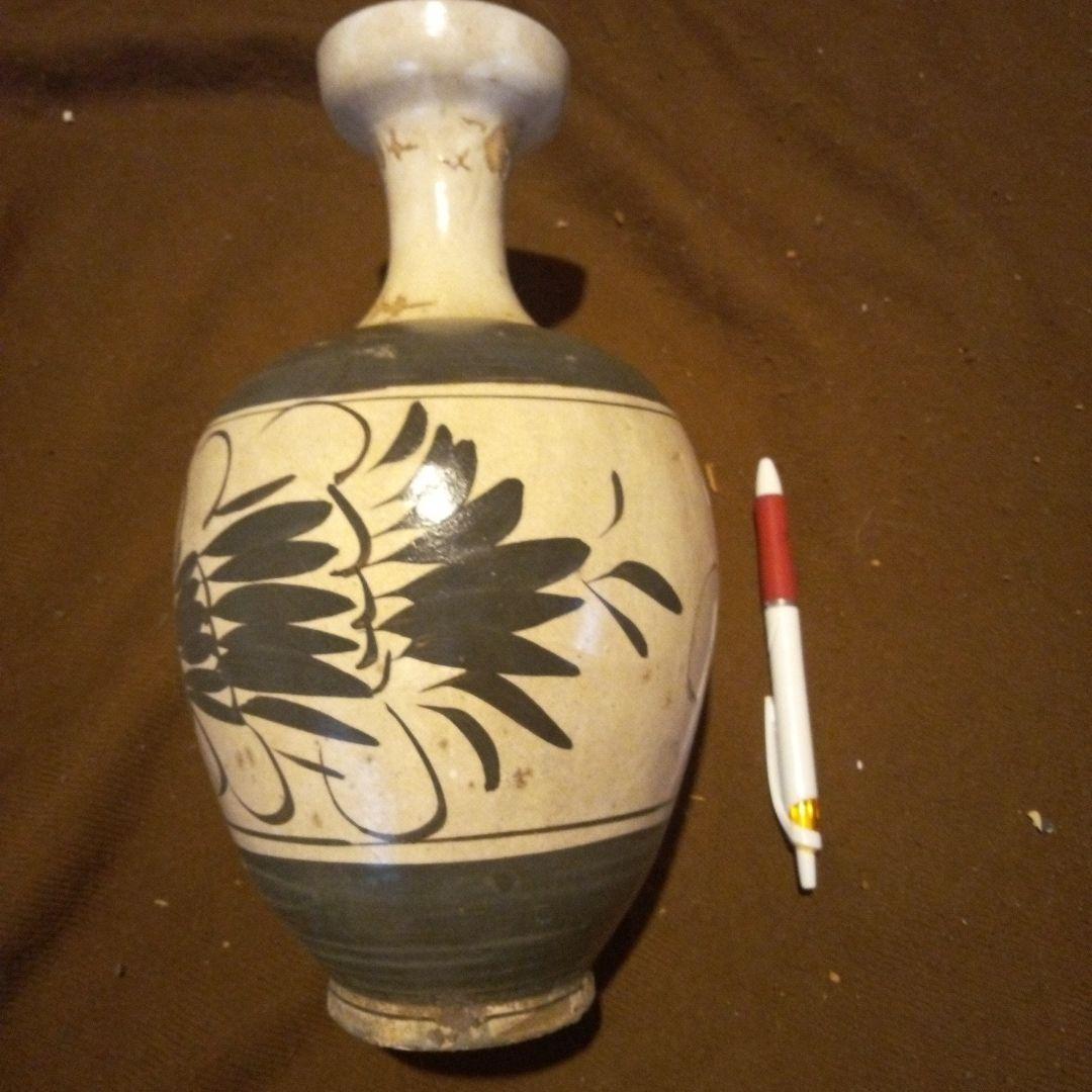 中国陶磁器　宋磁州窯　鶴首壺