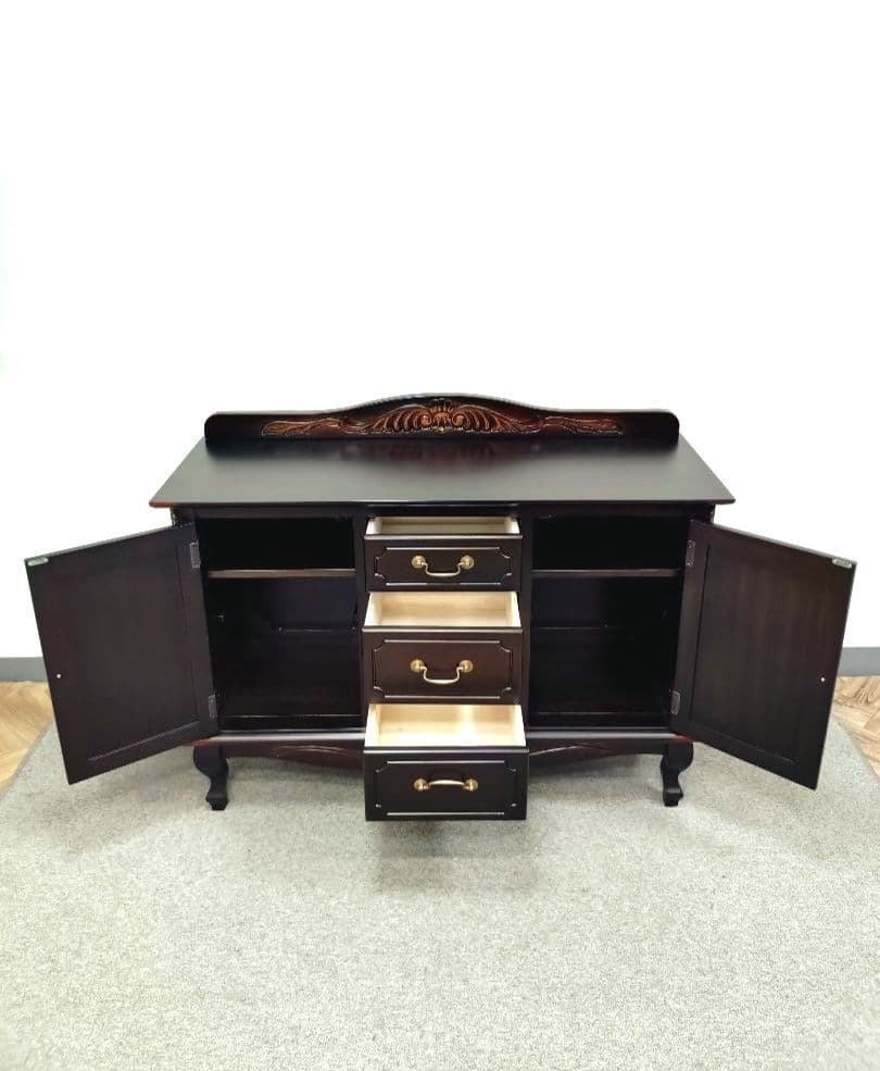 未使用アウトレット アンティーク調 猫脚 キャビネット マホガニー サイドボード