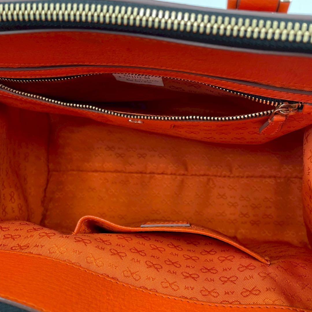 極美品　アニヤハインドマーチ　2way ハンドバッグ　レザー　タッセル　オレンジ