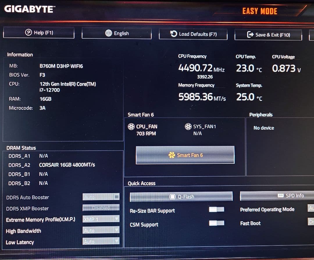 CORSAIR VENGEANCE DDR5 6000 16GB 動作確認済
