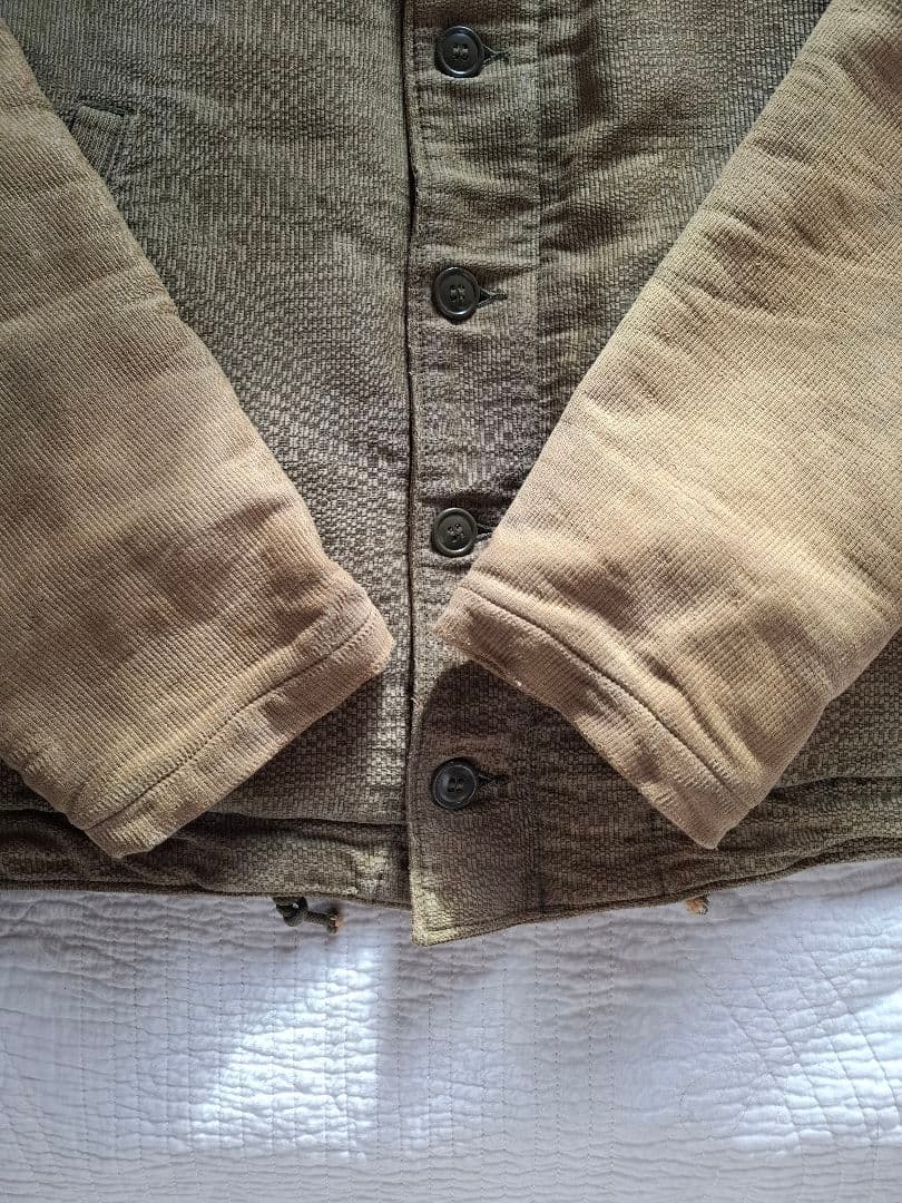 ヴィンテージ　40s 米軍 US NAVY N-1デッキジャケット　太畝ピケ　L