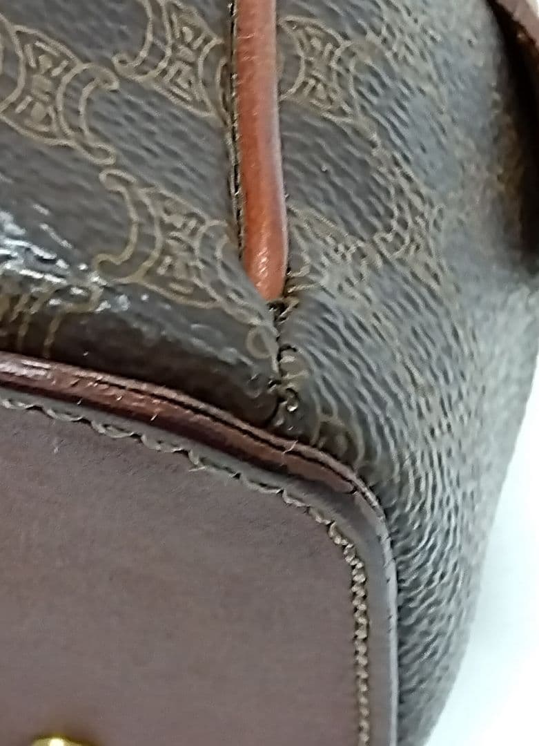 APD03 セリーヌ マカダム ハンドバッグ トリオンフ ゴールド金具