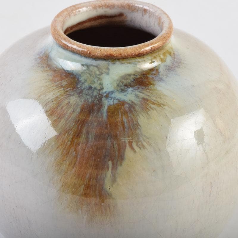 よりまき　茶道具　板谷波山作　素釉　茶入　仕覆付　共箱　D　9192