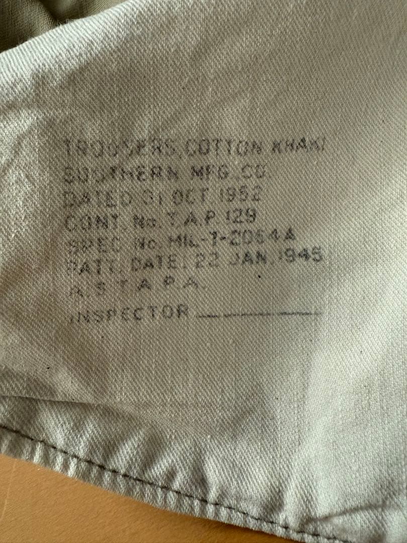 美品　実物　50s usarmy チノ　45カーキ
