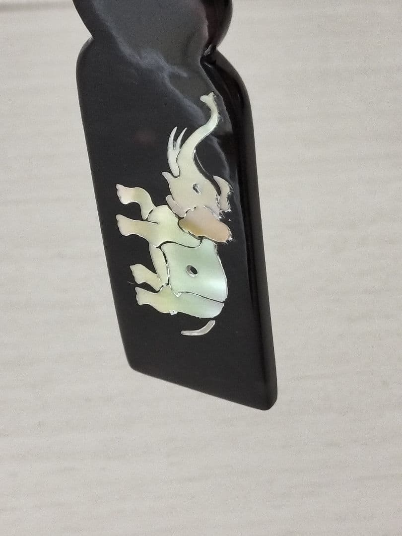本鼈甲 ペーパーナイフ 螺鈿 装飾 細工 象 魚 べっ甲 象 魚