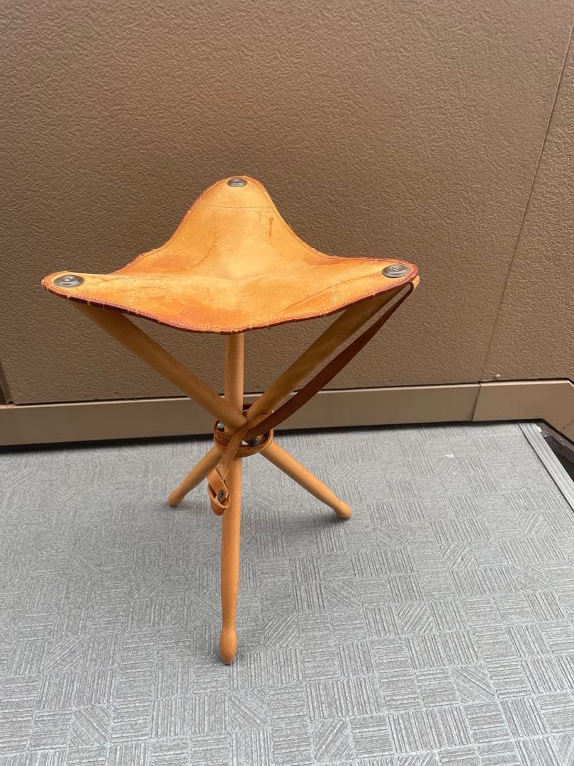 本革　折りたたみ式　ハンティングチェア　ビンテージ