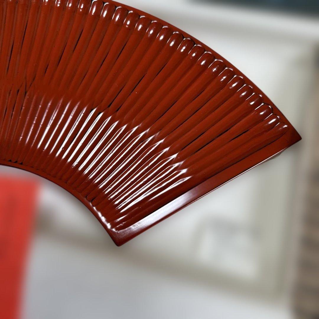 新品2枚セット讃岐 漆 後藤塗 菓子器 料理盆 扇面 漆器 漆器 扇形盆 箱付き