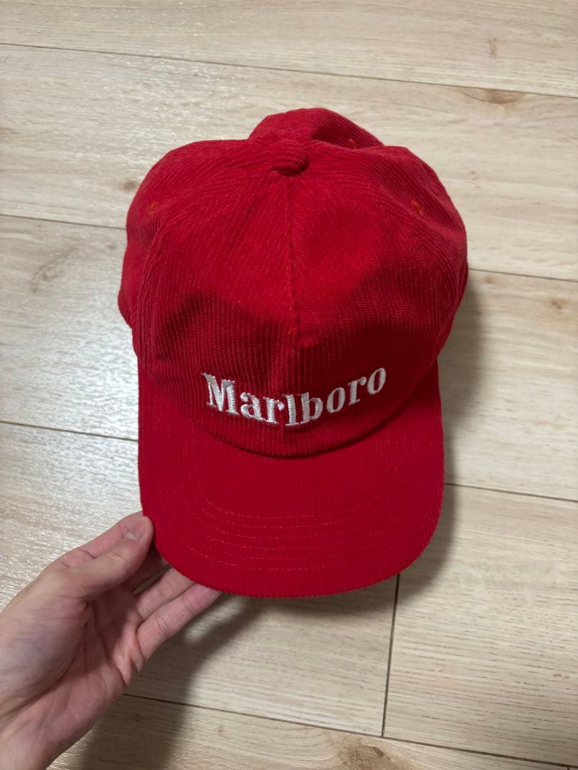 （早い者勝ち）Marlboro 赤 コーデュロイ キャップ