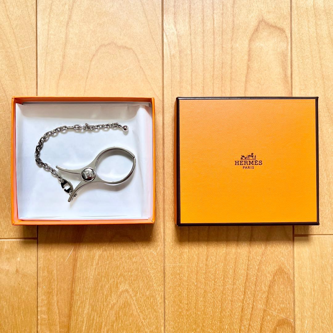 【新品未使用】HERMESエルメス　グローブホルダークリップ　シルバーチャーム