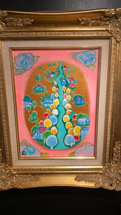 【アクリル画】 商品名 「小判川2」  新品未使用品  4号額付き