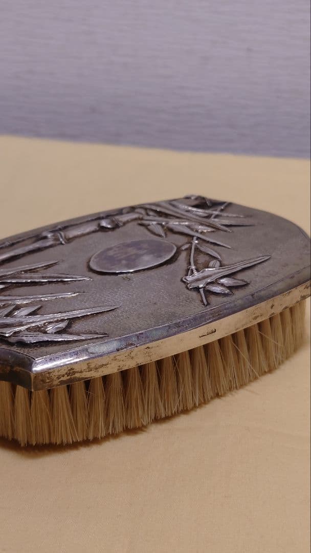 アンティーク　銀製　彫金　ブラシ　シルバー925保証